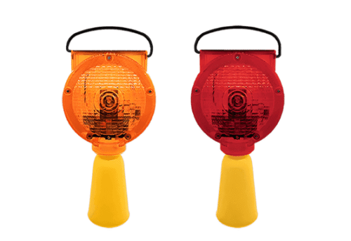 Solar-Powered Yellow or Red Blinker Warning Light for Traffic Cone