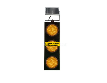 300mm Yellow Three Unit Solar Powered Flashing Light