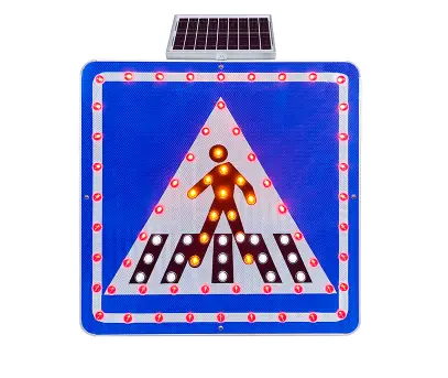 Solar-Powered LED Flashing Pedestrian Crosswalk Sign