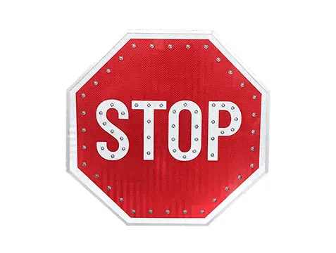 Solar-Powered Flashing LED Stop Sign