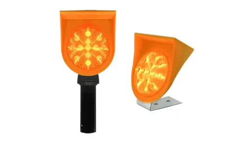 Synchronous Solar Powered Barricade Warning Light for Traffic Cone & Guardrail