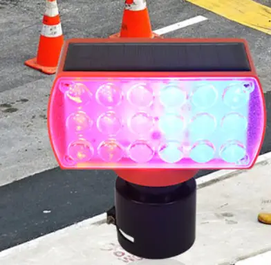 LED red blue traffic road construction signal light