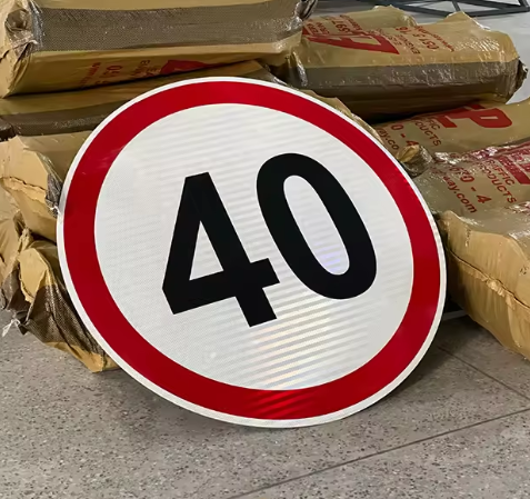 Custom Aluminum Metal Galvanized Sheet Traffic Safety Signs Reflective Circle Regulatory Warning for Road Safety