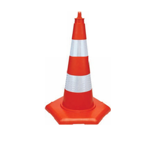PVC TRAFFIC CONE 50 cm DOUBLE REFLECTIVE 6 CORNERS