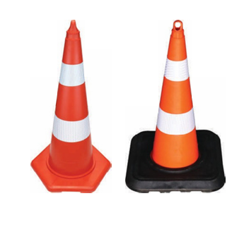 PVC TRAFFIC CONE 75 cm WITH BASE (ECO