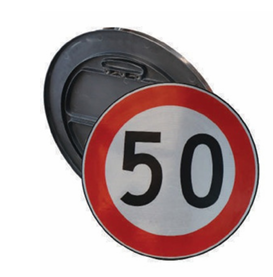 Q 60 cm PLASTIC ROUND TRAFFIC SIGN