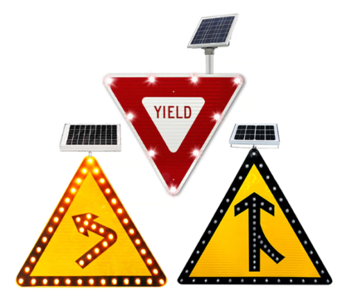 Solar AC Powered Outdoor Display LED Electric Reflective Traffic Road Safety Warning Signs Board